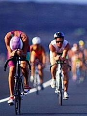 Triathletes cycling : courtesy PowerCranks