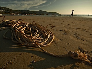Rope on beach