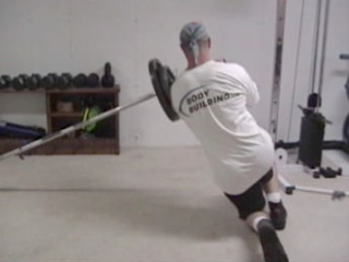 Sideways Barbell Lunge