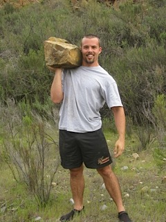 Erik Blekeberg with stone